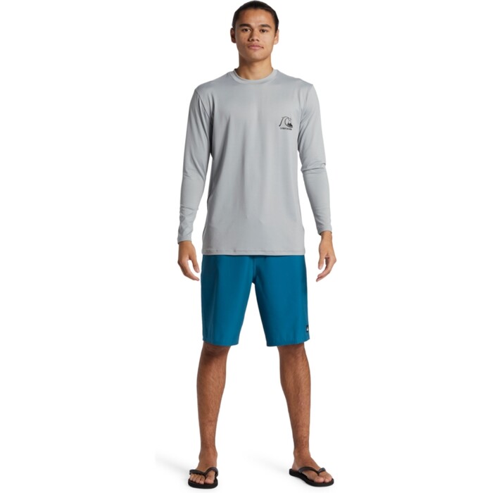 2024 Quiksilver Mens DNA Bubble Logo Long Sleeve Surf Tee AQYWR03189 - Quarry